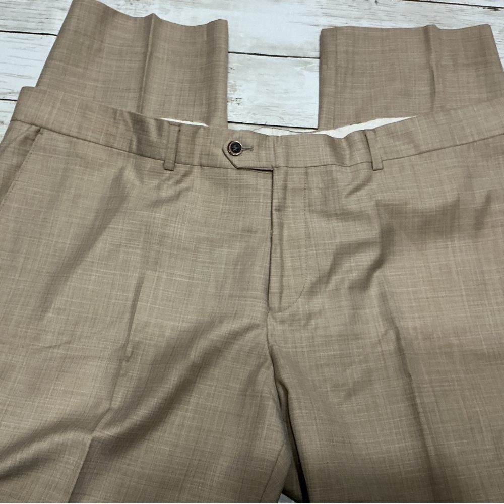 Vercini Slim Fit Tan Dress Pants